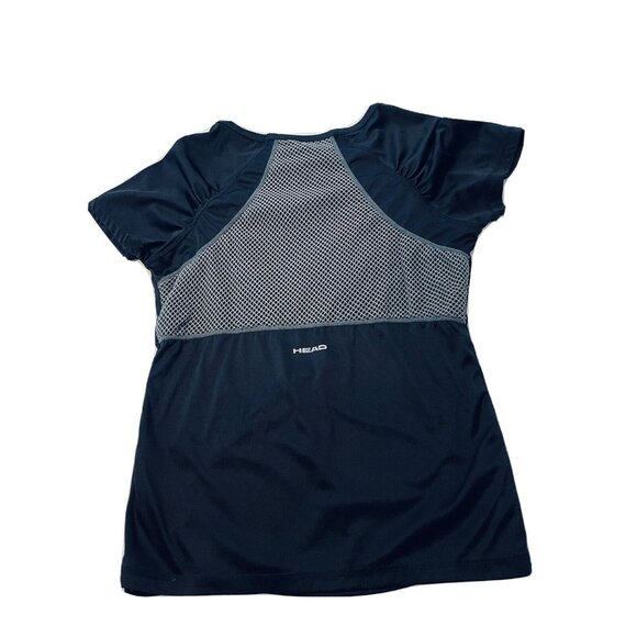 Head Women's Activewear Fitness Black Gray Net Workout Running Top Shirt Medium - Picture 7 of 12
